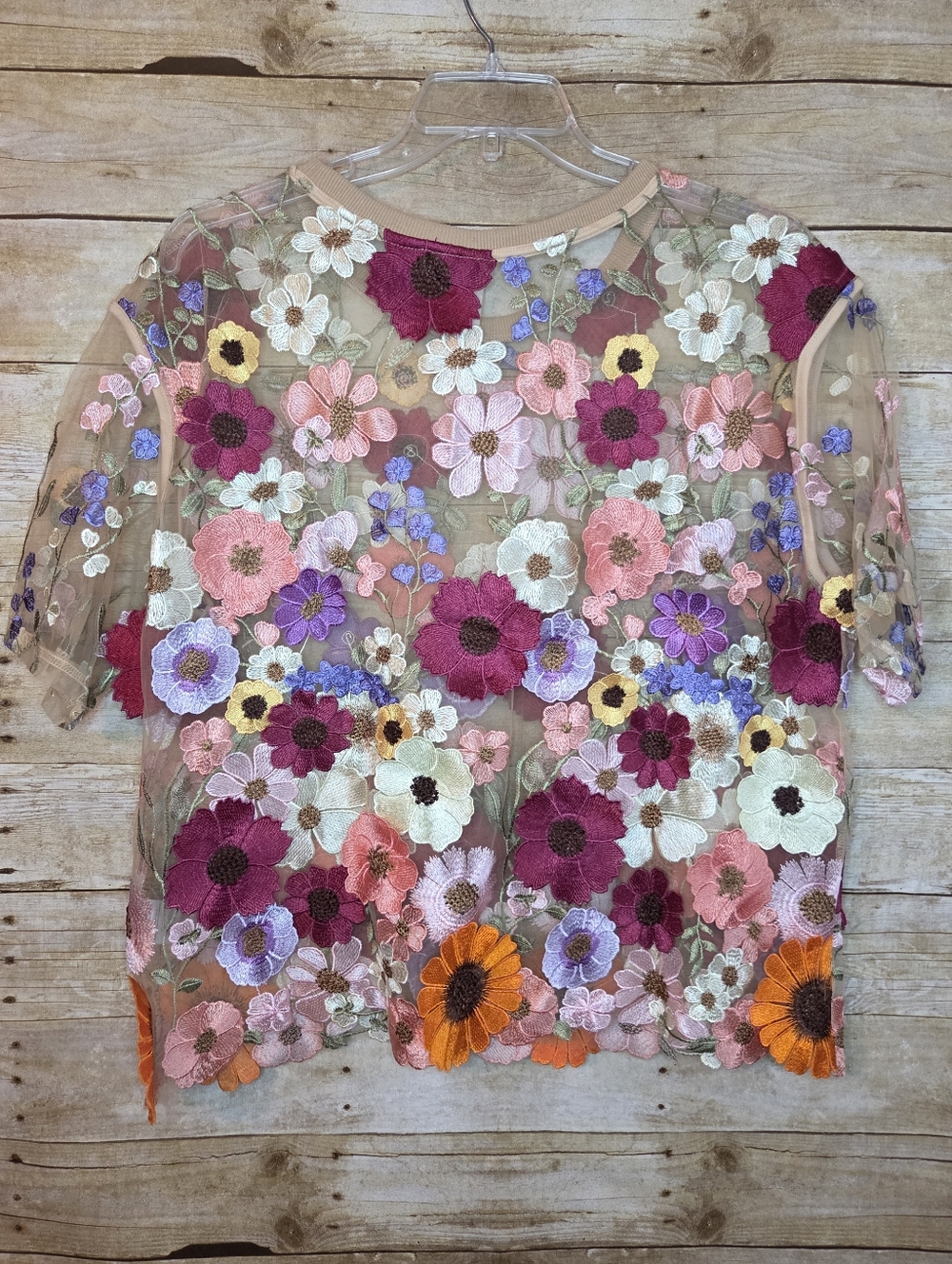 Anthropologie Dolan Floral Embroidered Blouse, 2X - Picture 6 of 6